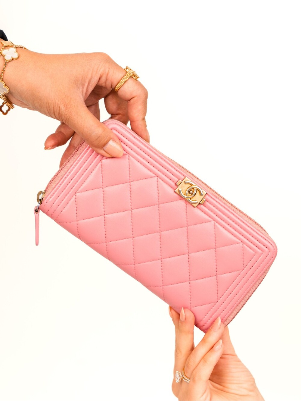 🌸CHANEL Boy Authentic Zip Around Long Wallet 🌸